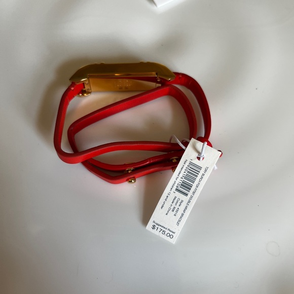 NWT Tory Burch Orange Leather Double Wrap Bracelet or Fitbit Strap - Picture 8 of 11